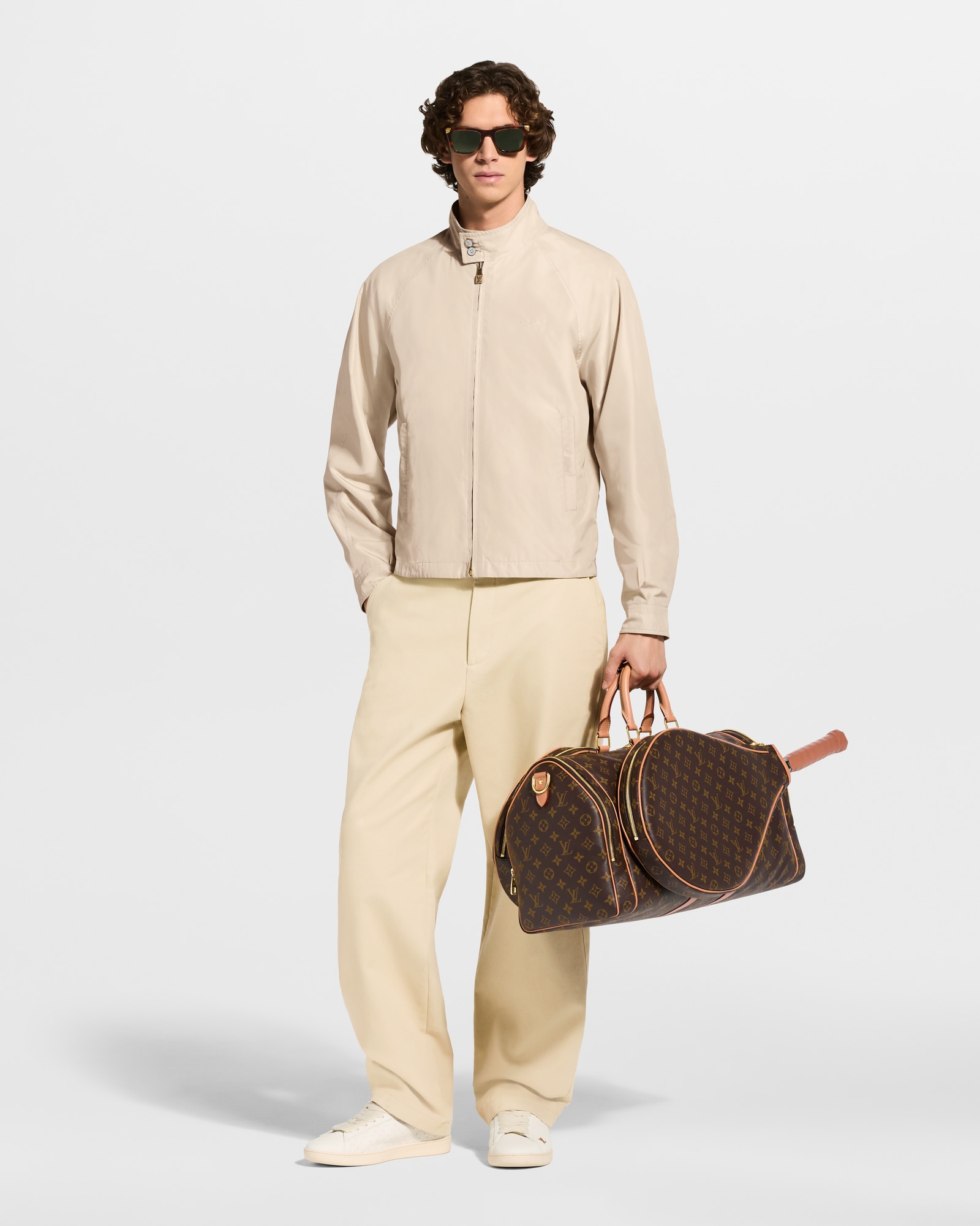 LOUIS VUITTON ベージュ 23SS ジップアップジャケット 48 LOUIS VUITTON ベージュ 23SS ジップアップジャケット 48 Monogram